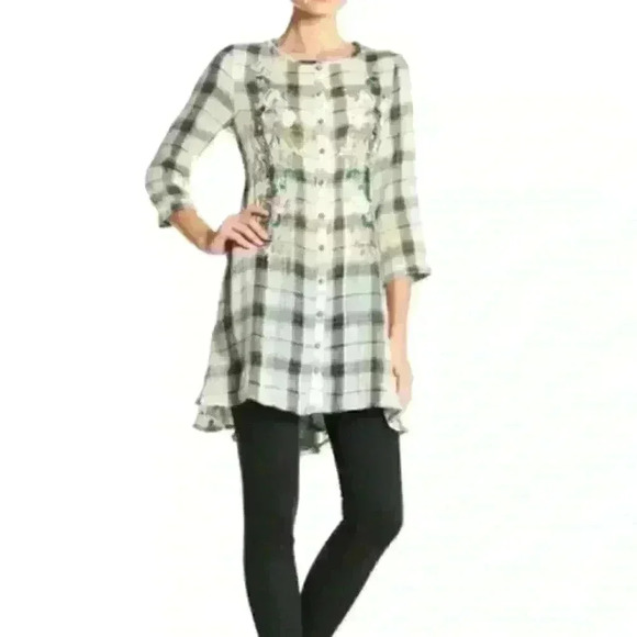 Aratta Tops - Aratta Summer Breeze Shirt Tunic Green Small Nwts!